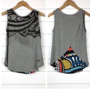 Desigual Tulip Back Printed Knit Tank Top